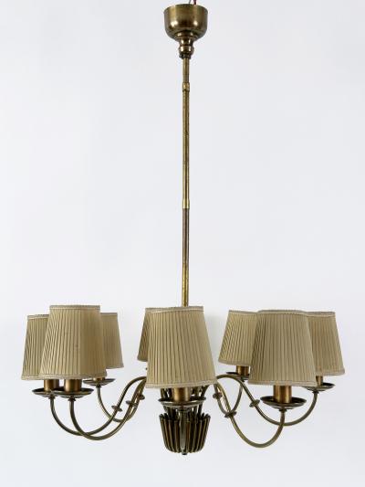  Vereinigte Werkst tten M nchen Rare Mid Century Eight Armed Chandelier by Vereinigte Werkst tten Germany 1950s