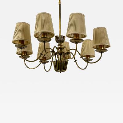  Vereinigte Werkst tten M nchen Rare Mid Century Eight Armed Chandelier by Vereinigte Werkst tten Germany 1950s