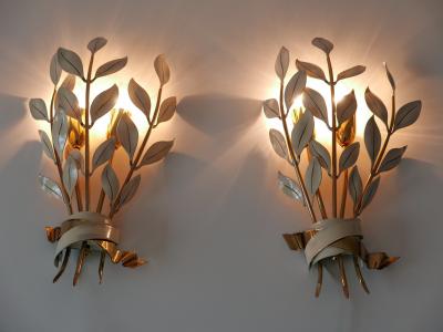  Vereinigte Werkst tten M nchen Set of Two Rare Laurel Bouquet Sconces by Vereinigte Werkst tten M nchen 1950