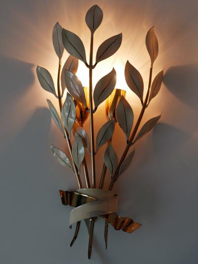  Vereinigte Werkst tten M nchen Set of Two Rare Laurel Bouquet Sconces by Vereinigte Werkst tten M nchen 1950