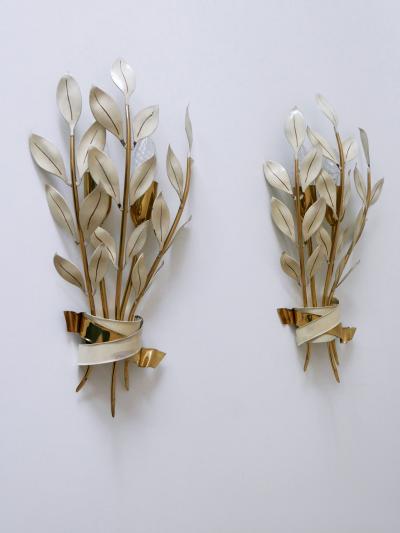  Vereinigte Werkst tten M nchen Set of Two Rare Laurel Bouquet Sconces by Vereinigte Werkst tten M nchen 1950