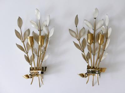  Vereinigte Werkst tten M nchen Set of Two Rare Laurel Bouquet Sconces by Vereinigte Werkst tten M nchen 1950