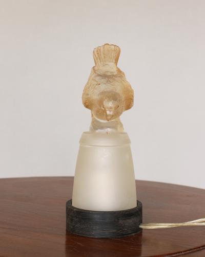  Verlys Glass Pair of Fine French Art Deco Bird Night Lights in Molded Glass by Verlys