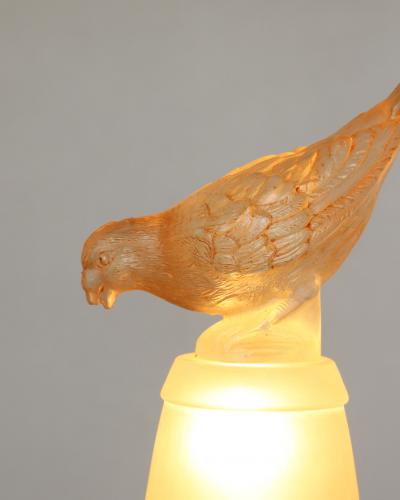  Verlys Glass Pair of Fine French Art Deco Bird Night Lights in Molded Glass by Verlys
