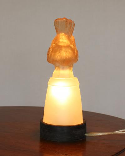  Verlys Glass Pair of Fine French Art Deco Bird Night Lights in Molded Glass by Verlys