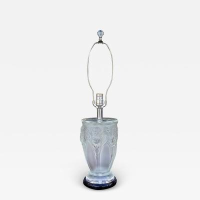  Verlys Glass Rene Lalique Style Art Deco Glass Table Lamp Verlys