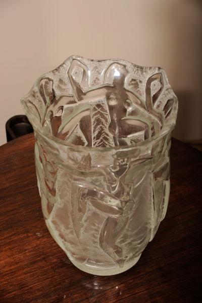  Verrerie d Art Degu Art Deco Glass Vase by Verrerie Degue David Gueron 