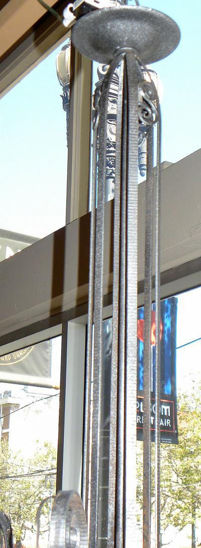  Verrerie d Art Degu Degu French Art Deco Iron Chandelier