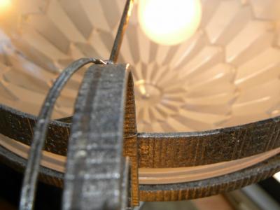  Verrerie d Art Degu Degu French Art Deco Iron Chandelier