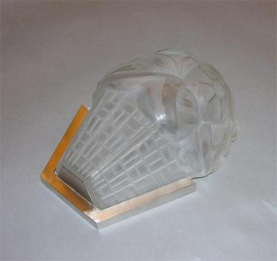  Verrerie d Art Degu Signed French Art Deco Wall Sconces by Degue