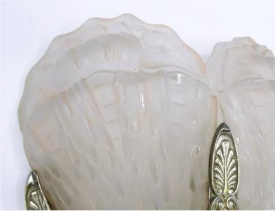  Verrerie des Hanots Art Deco Wall Sconces by Verrerie Des Hanots 