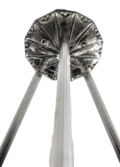  Verrerie des Hanots French Art Deco Flash Mount or Pendant Chandelier Signed by Hanots