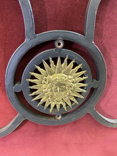  Versace GREAT PAIR OF VERSACE BLACK STEEL AND BRASS ARMCHAIRS