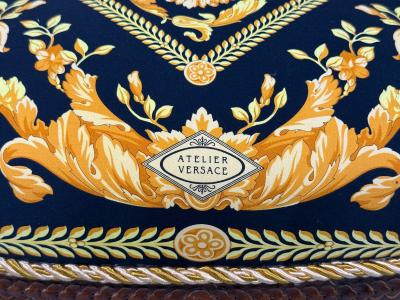  Versace Gianni Versace Fabric Louis XVI Style Armchairs Walnut France 20th c 