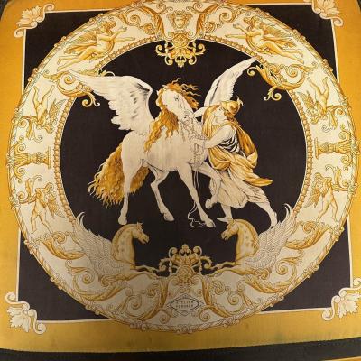 Versace Louis XVI French Arm Chair Versace Fabric Giltwood France 1960s