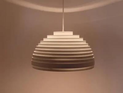  Vest Leuchten 1960s Panton Style Dynamic Lamella Ring Pendant Moon Lamp by Vest Austria