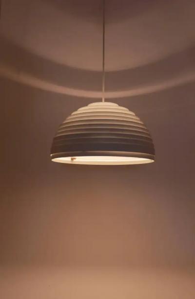  Vest Leuchten 1960s Panton Style Dynamic Lamella Ring Pendant Moon Lamp by Vest Austria