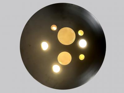  Vest Leuchten Rare Chandelier or Pendant Lamp 1840 Lochschale by VEST Leuchten Austria 1980s