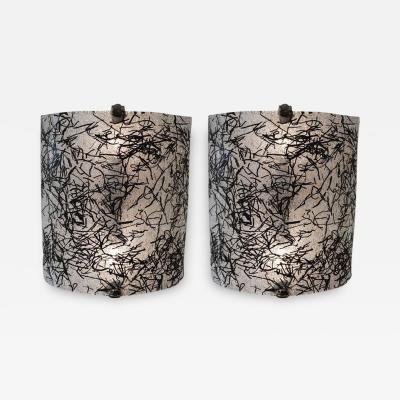  Vetreria DeMajo Pair of Murano Glass Wall Sconces by De Majo Italy