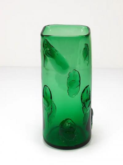  Vetrerie di Empoli Huge Vetro Verde di Empoli Green Glass Vase Italy 1960s