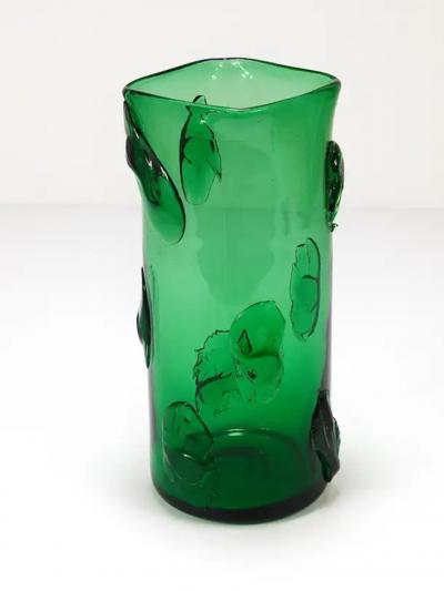  Vetrerie di Empoli Huge Vetro Verde di Empoli Green Glass Vase Italy 1960s