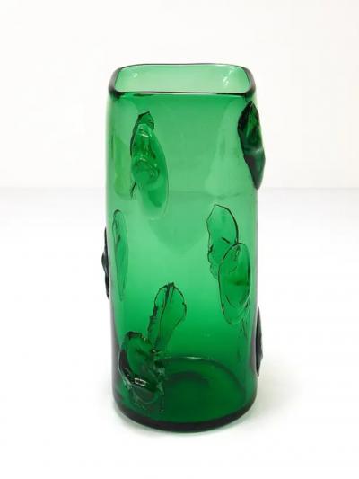  Vetrerie di Empoli Huge Vetro Verde di Empoli Green Glass Vase Italy 1960s