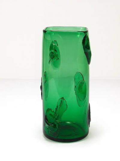  Vetrerie di Empoli Huge Vetro Verde di Empoli Green Glass Vase Italy 1960s