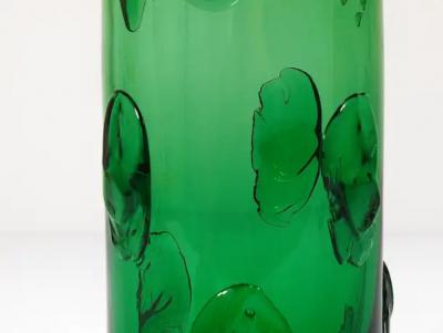  Vetrerie di Empoli Huge Vetro Verde di Empoli Green Glass Vase Italy 1960s