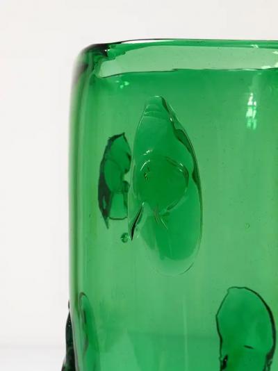  Vetrerie di Empoli Huge Vetro Verde di Empoli Green Glass Vase Italy 1960s