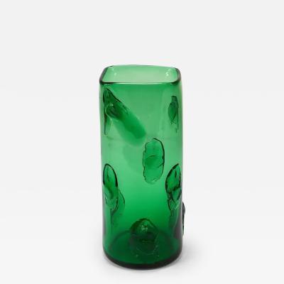  Vetrerie di Empoli Huge Vetro Verde di Empoli Green Glass Vase Italy 1960s