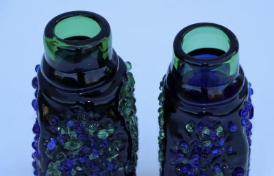  Vetri Murano 1940s Murano Glass Brutalist Style Vases