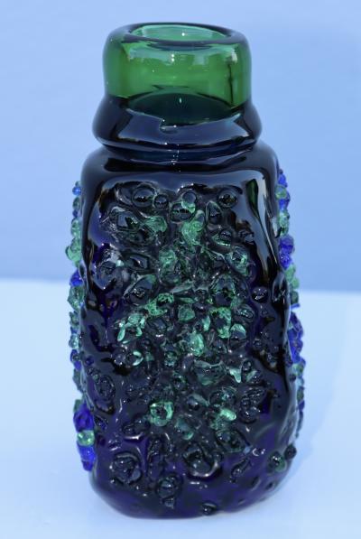  Vetri Murano 1940s Murano Glass Brutalist Style Vases