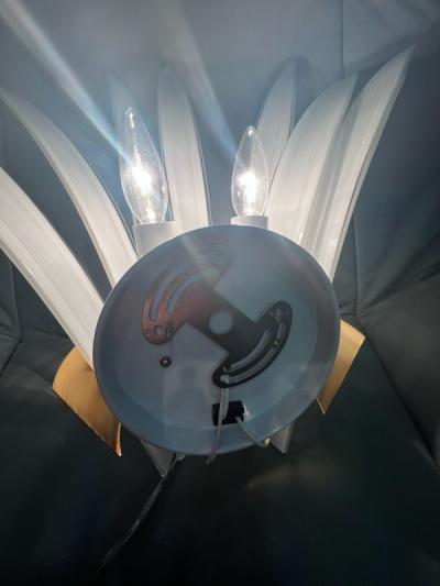  Vetri Murano MURANO GLASS PALM FROND SCONCES WITH POLISHED BRASS FRAME