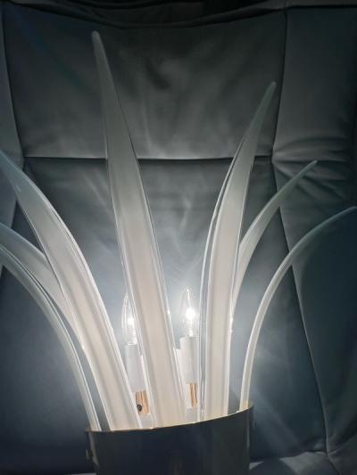  Vetri Murano MURANO GLASS PALM FROND SCONCES WITH POLISHED BRASS FRAME