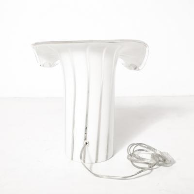  Vetri Murano Mid Century Hand Blown Murano Cala Lilly Form White Uplights signed Vetri Murano