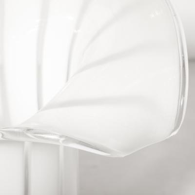  Vetri Murano Mid Century Hand Blown Murano Cala Lilly Form White Uplights signed Vetri Murano