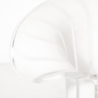  Vetri Murano Mid Century Hand Blown Murano Cala Lilly Form White Uplights signed Vetri Murano