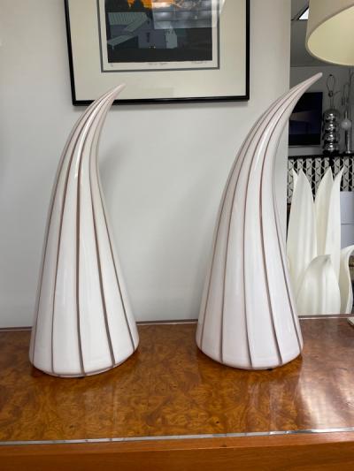  Vetri Murano Murano table lamp pair conical