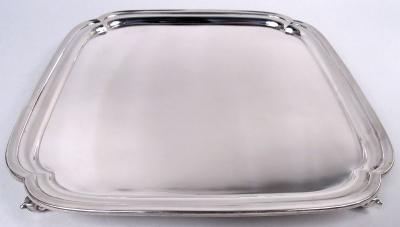  Viner s Ltd Traditional English Georgian Square Cartouche Salver Tray 1950