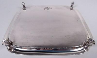  Viner s Ltd Traditional English Georgian Square Cartouche Salver Tray 1950