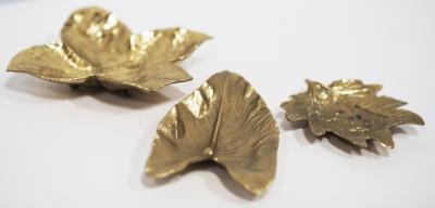  Virginia Metalcrafters VMC AMERICAN BRASS BOWLS COLEUS CRYSANTHEMUM CALLA LILY Hand Crafted TRAYS