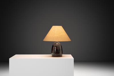  Visby Keramik Glazed Stoneware Table Lamp by Visby Keramik Denmark ca 1960s