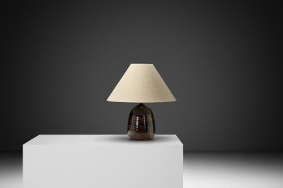  Visby Keramik Glazed Stoneware Table Lamp by Visby Keramik Denmark ca 1960s