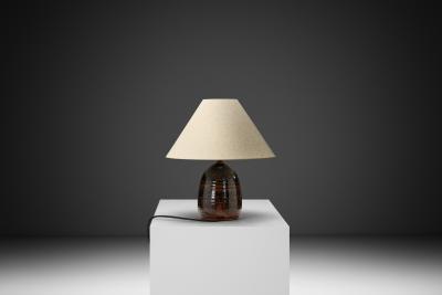  Visby Keramik Glazed Stoneware Table Lamp by Visby Keramik Denmark ca 1960s
