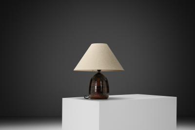  Visby Keramik Glazed Stoneware Table Lamp by Visby Keramik Denmark ca 1960s