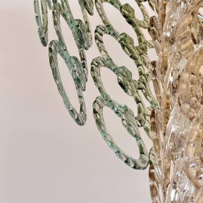  Vistosi 1990s Nickel and Multicolored Murano Glass Cascade Chandelier by Vistosi
