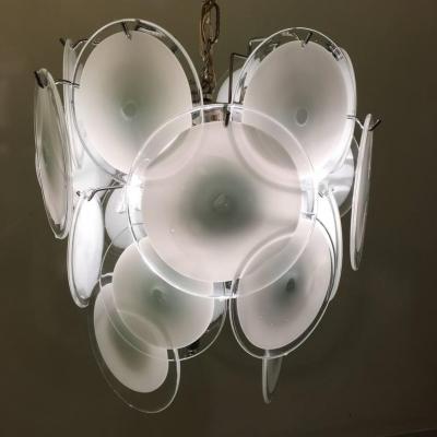  Vistosi Adorable Vistosi Disc Murano Chandelier 1970s