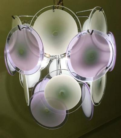  Vistosi Adorable Vistosi Disc Murano Chandelier 1970s