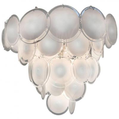  Vistosi Charming Murano Disc Chandelier by Vistosi 1970s