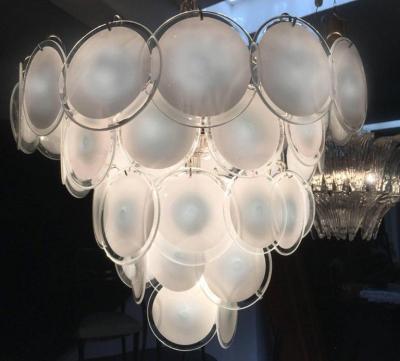  Vistosi Charming Murano Disc Chandelier by Vistosi 1970s